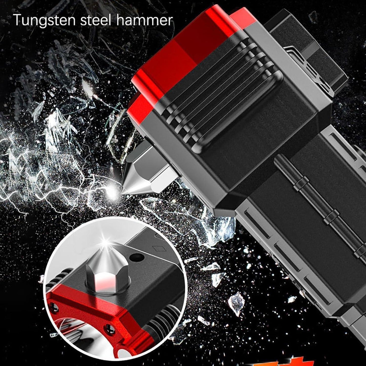Versatile High Power Led Flashlight Focus Light Power Bank and Window Hammer