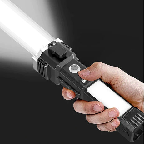 Versatile High Power Led Flashlight Focus Light Power Bank and Window Hammer