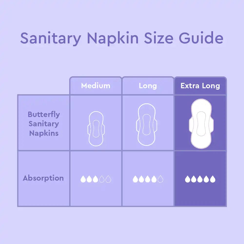 Butterfly Breathables Maxi Thick Cottony Sanitary Pads Extra Long 8 Pcs