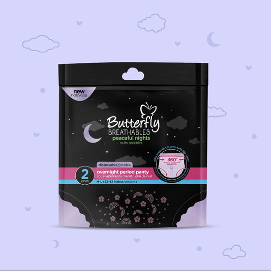Butterfly Breathables Peaceful Nights Cottony Period Pants M-L Pack 2 Pcs