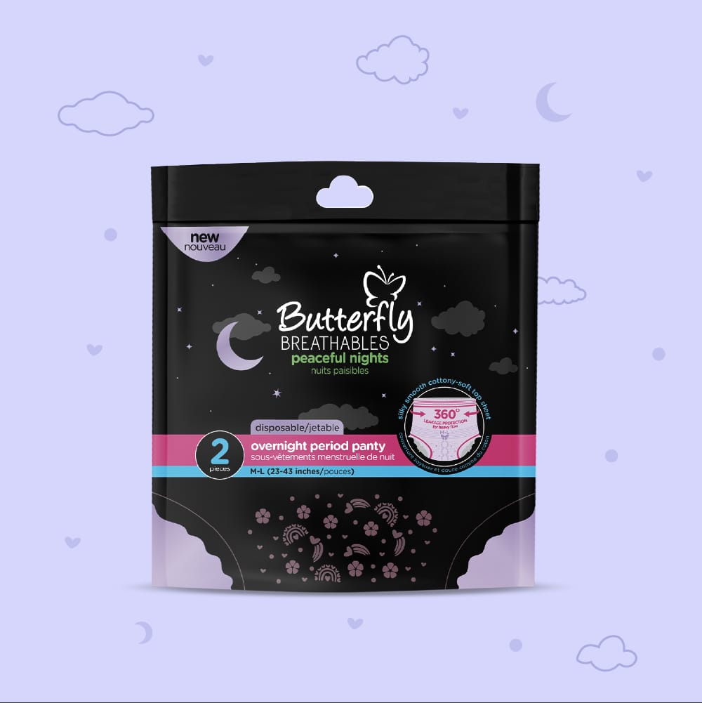 Butterfly Breathables Peaceful Nights Cottony Period Pants M-L Pack 2 Pcs