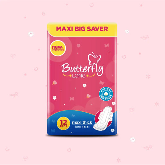 Butterfly Extra Long Maxi Big Saver Sanitary Pads 12 Pcs